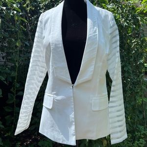 White jacket with sheer sleeves Very J size M NWT